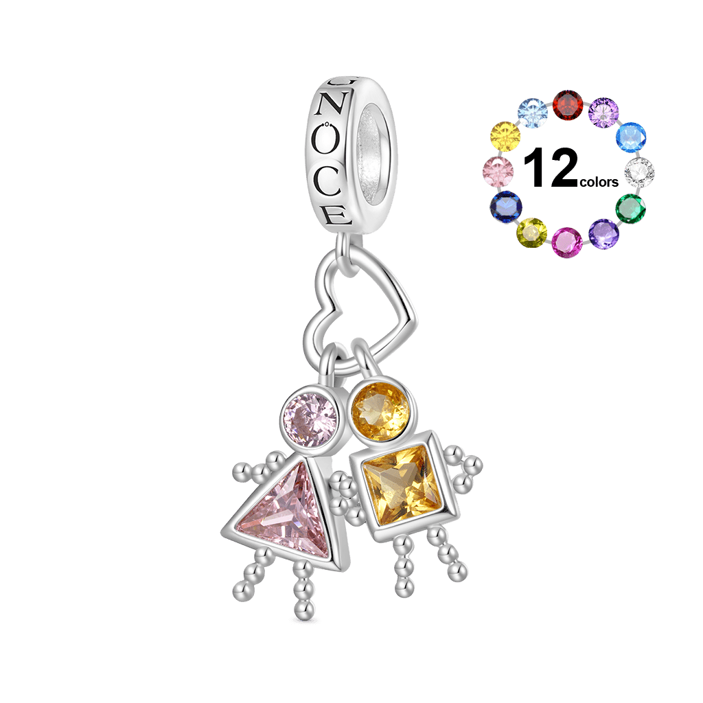 Gnoce Valentine's Day Love Characters Birthstone Pendant Dangle Charm_1