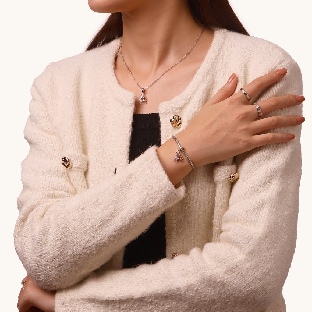 Gnoce Valentine's Day Love Characters Birthstone Pendant Dangle Charm_5