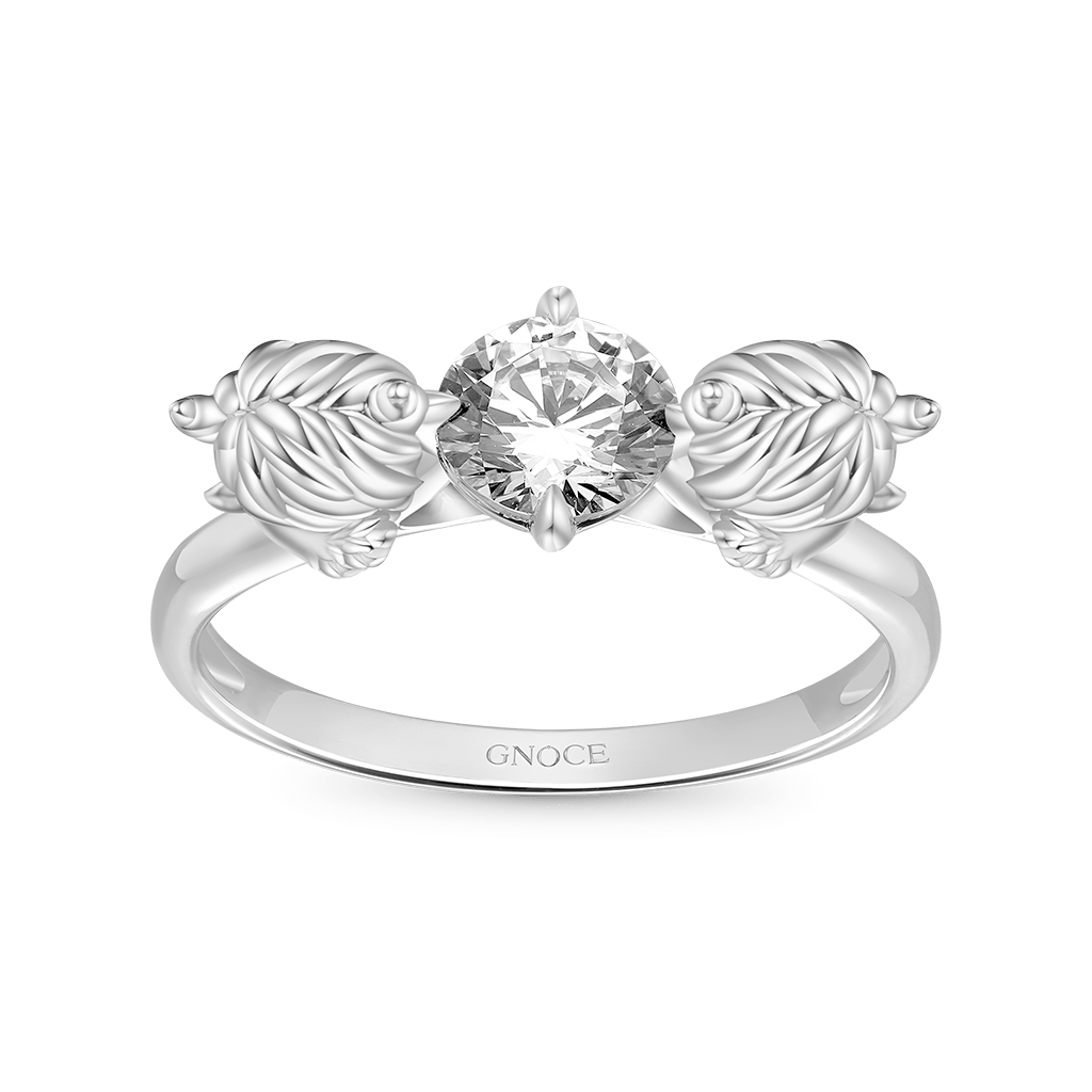 Gnoce Highland Cow Hug White Diamond Ring_2