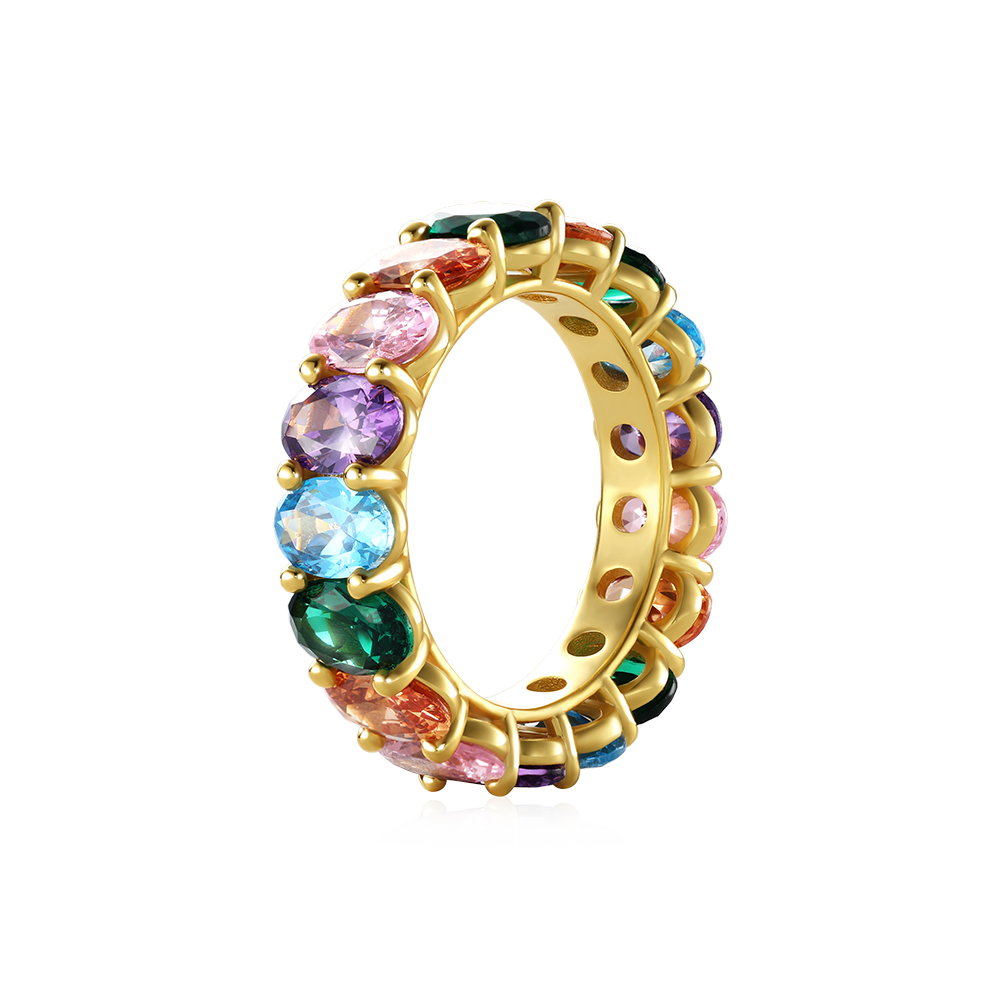 Rainbow Oval-cut Eternity Band Ring_2