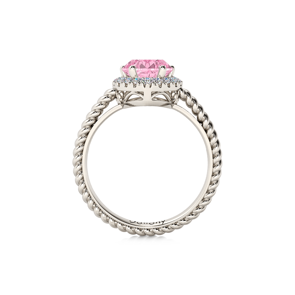 Pink Heart Halo Twisted Rope Engagement Ring_3