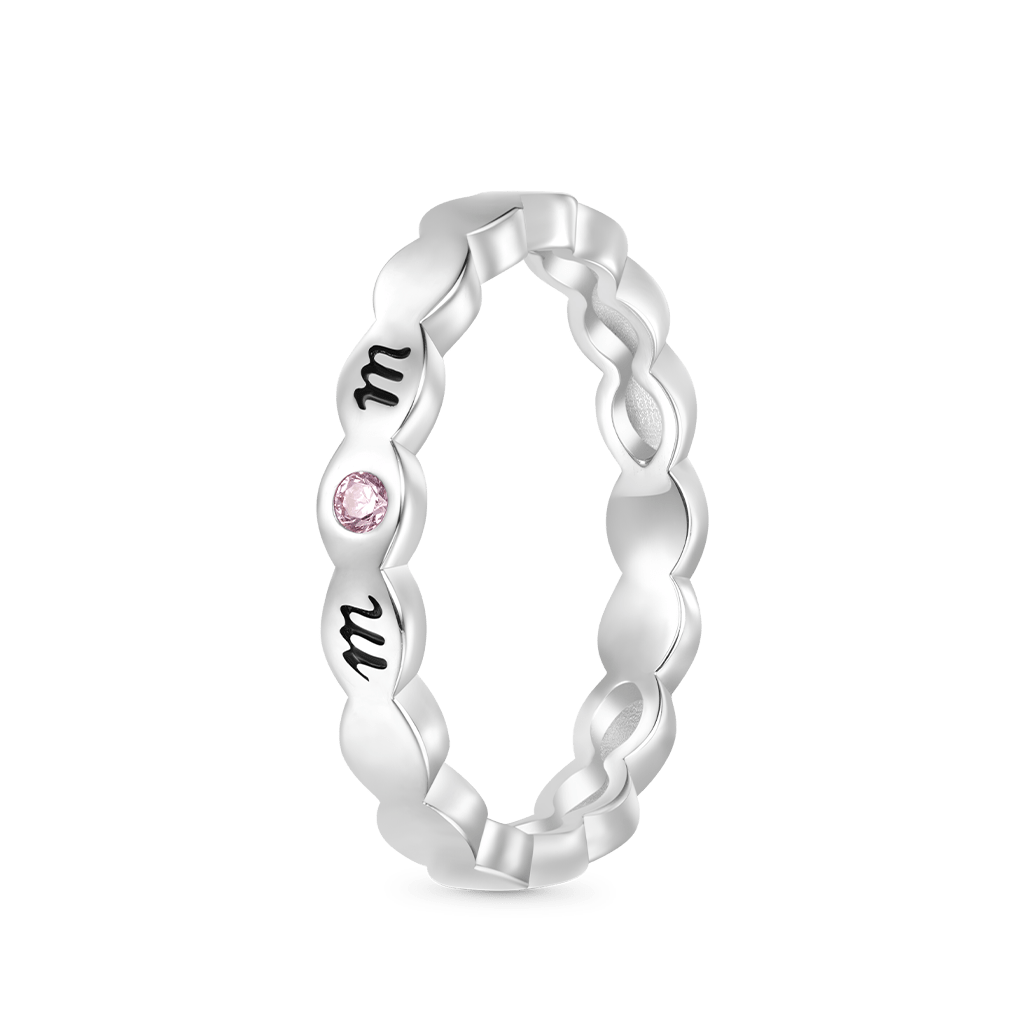 Gnoce Mom Heart Birthstone Teardrop Eternity Band Ring_2