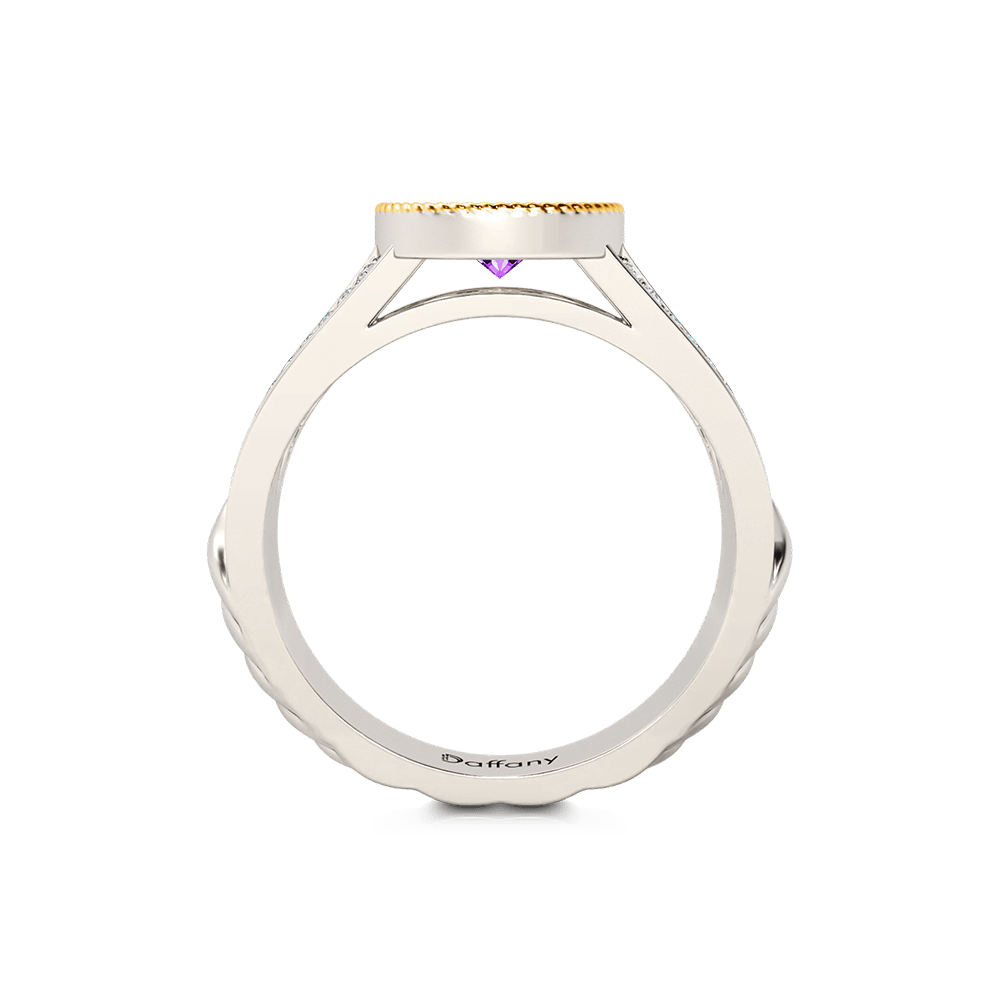 Gnoce Amethyst Double Pear Halo Split Shank Ring_2