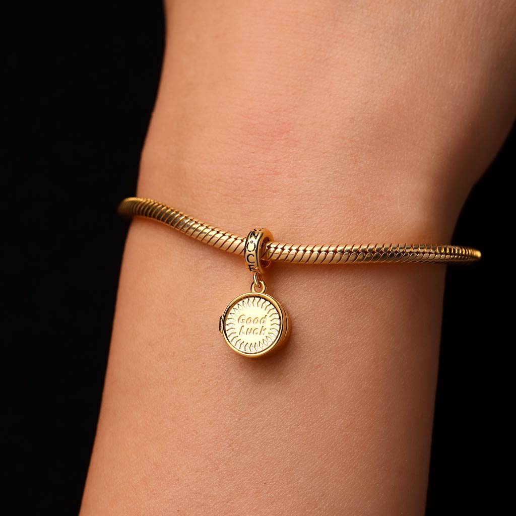 Gnoce Engravable Gold Coin Chocolate Pendant Dangle Charm_7