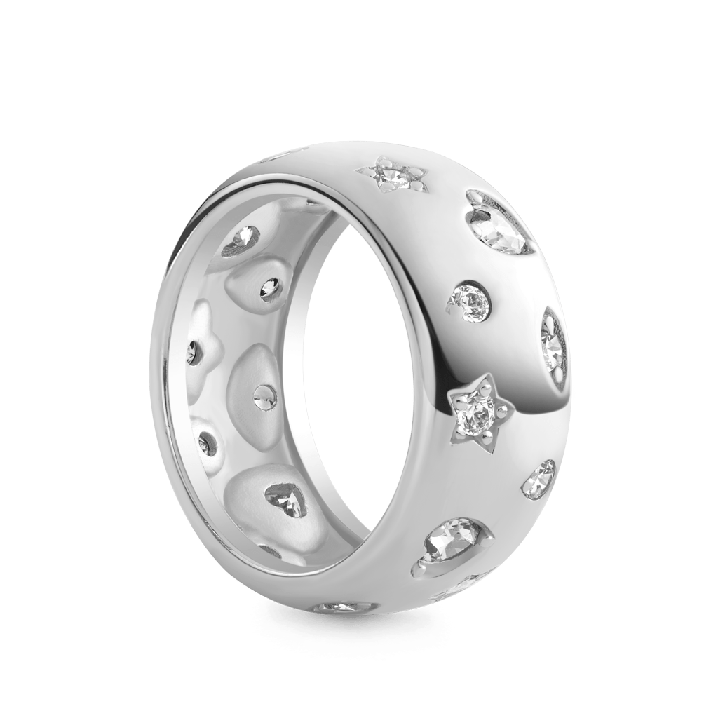 Gnoce Silver Color Mixed Shape Vintage Ring_2