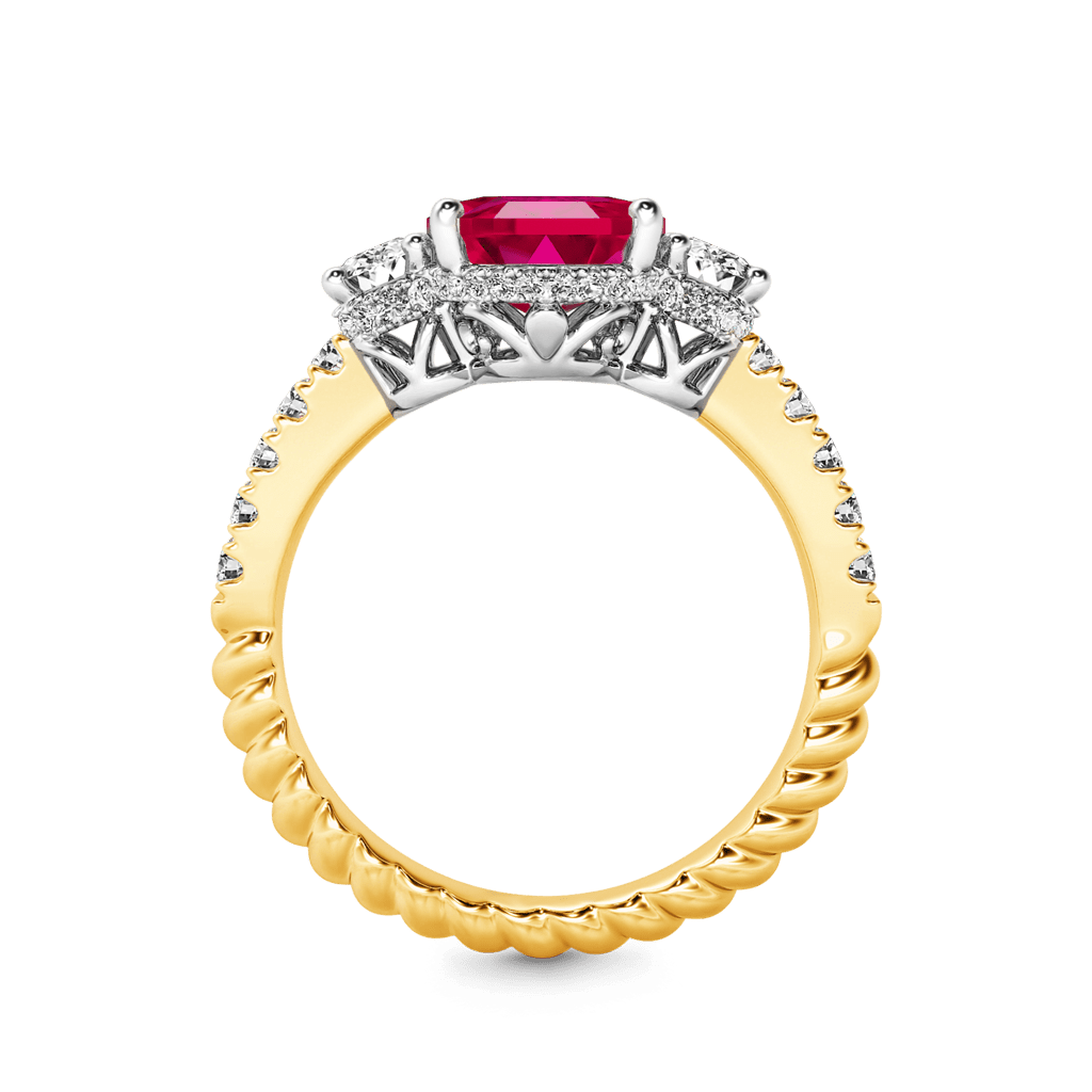 Gnoce Oval Three-stone Birthstone Ring_3