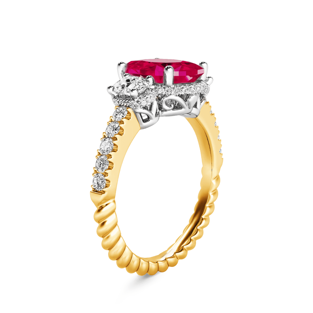 Gnoce Oval Three-stone Birthstone Ring_2