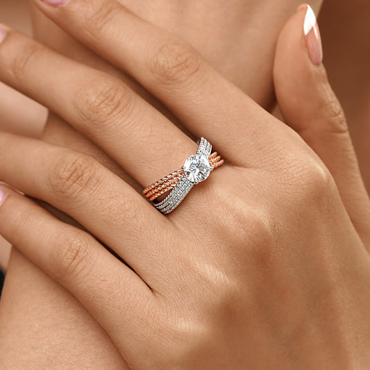 Gnoce Round Cut Twisted Band Engagement Ring_7