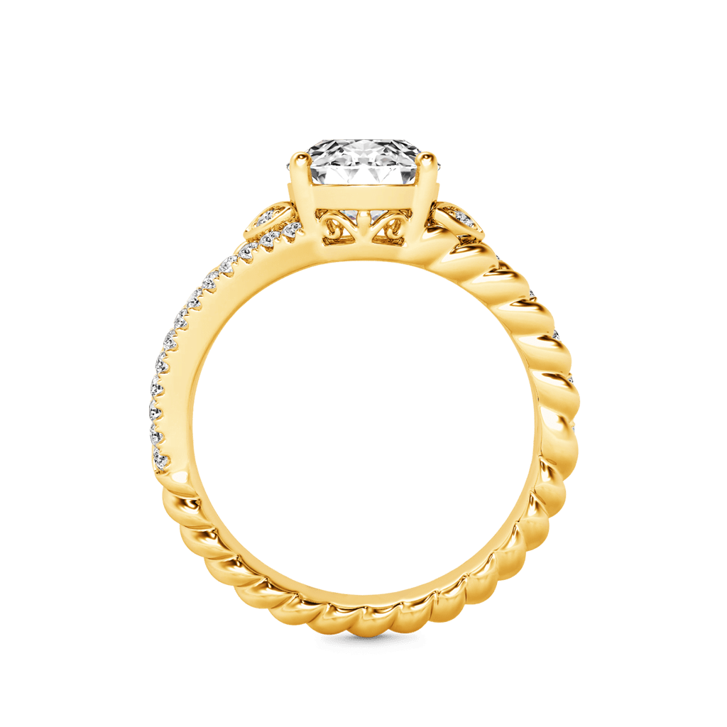 Gnoce Diamond Oval-cut Vintage Split Shank Engagement Birthstone Ring_3