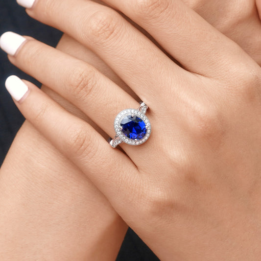 Gnoce Oval Cathedral Halo Twist Cocktail Ring_7