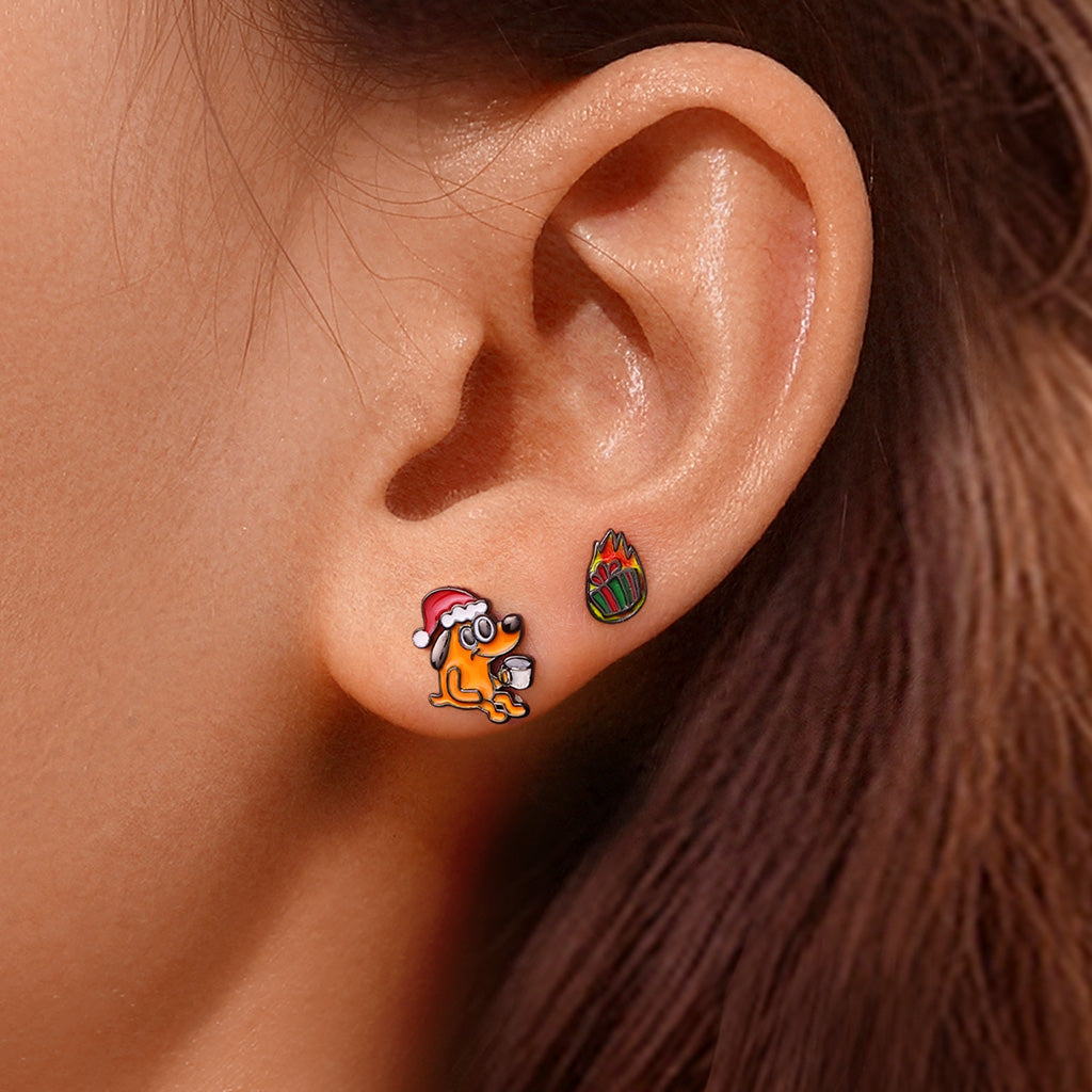 Gnoce This Is Fine Mismatched Stud Earrings - Coffee Cup & Gifts_5