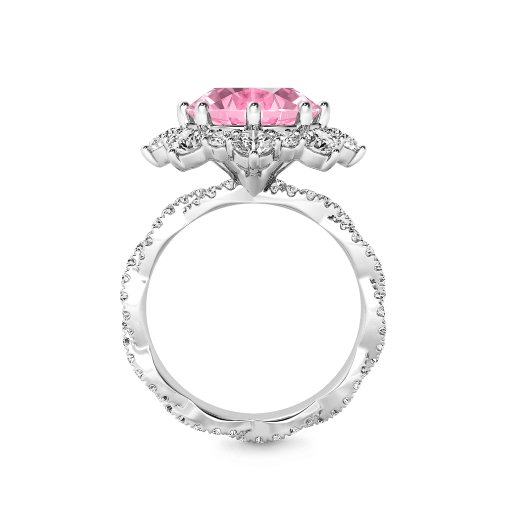 Gnoce Round-cut Cluster Halo Birthstone Ring_3