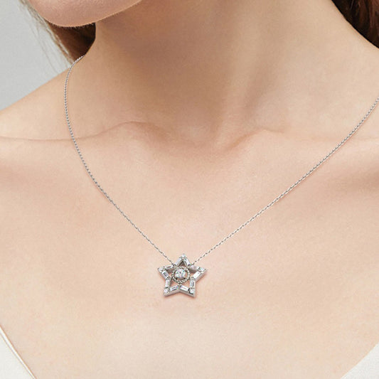 Gnoce Shiny Five-pointed Star Necklace_6