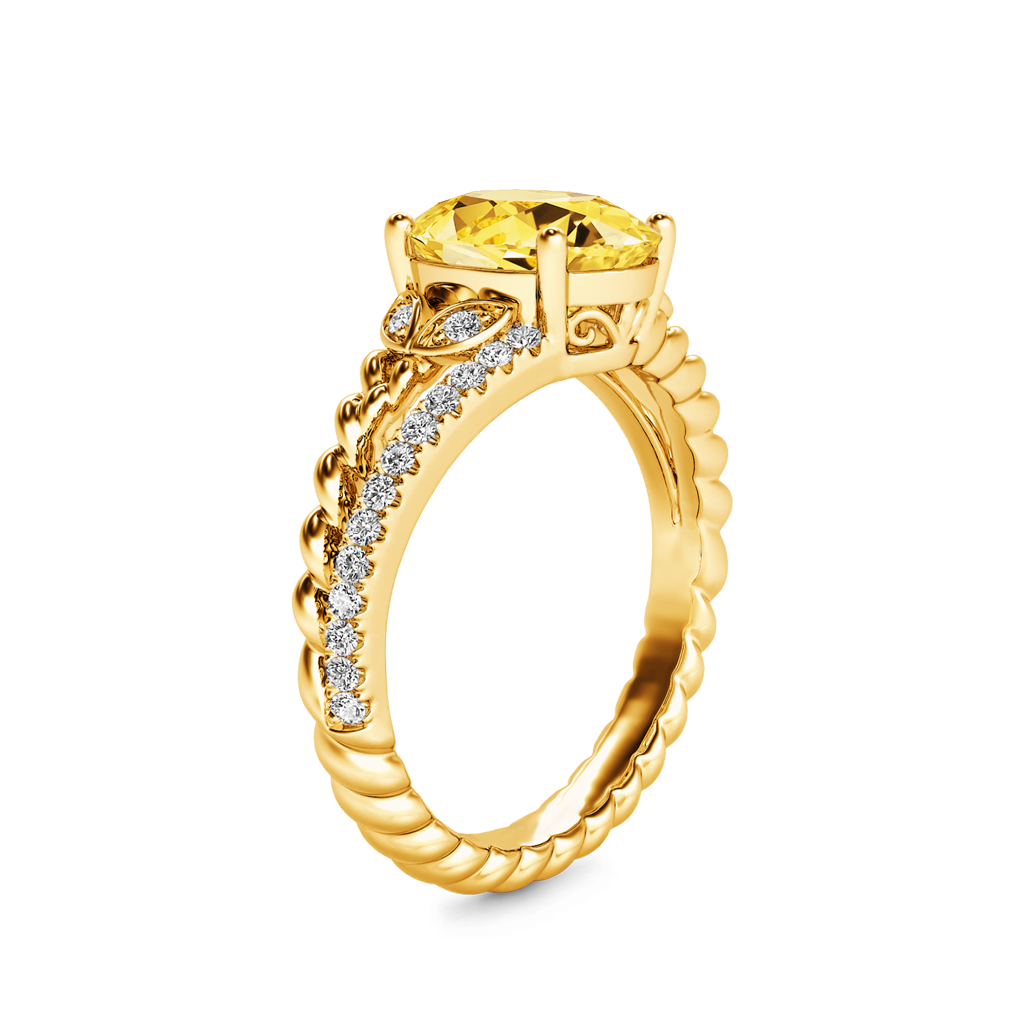 Gnoce Yellow Oval-cut Vintage Split Shank Engagement Ring_3