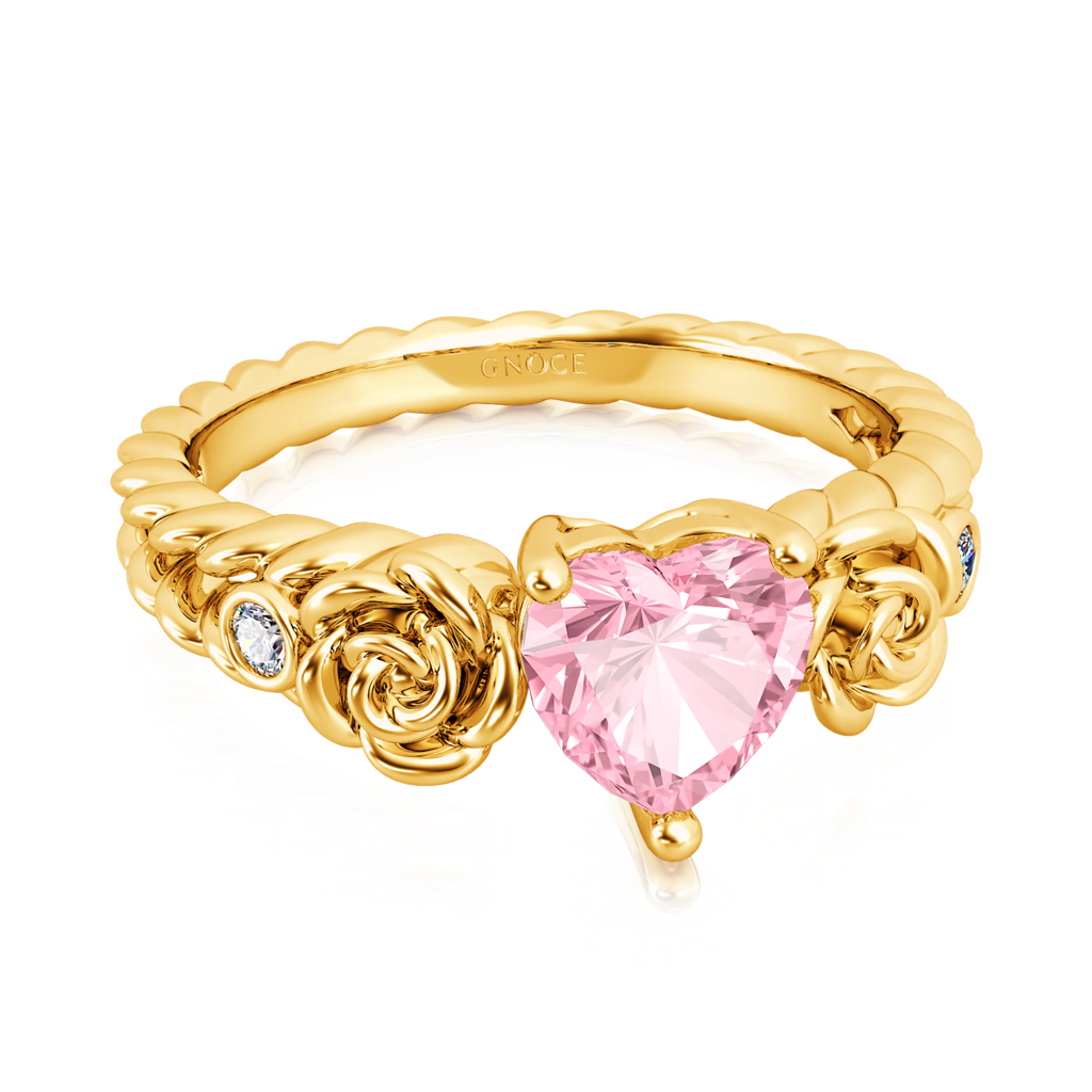 Gnoce Heart Rose Flower Engagement Ring_4