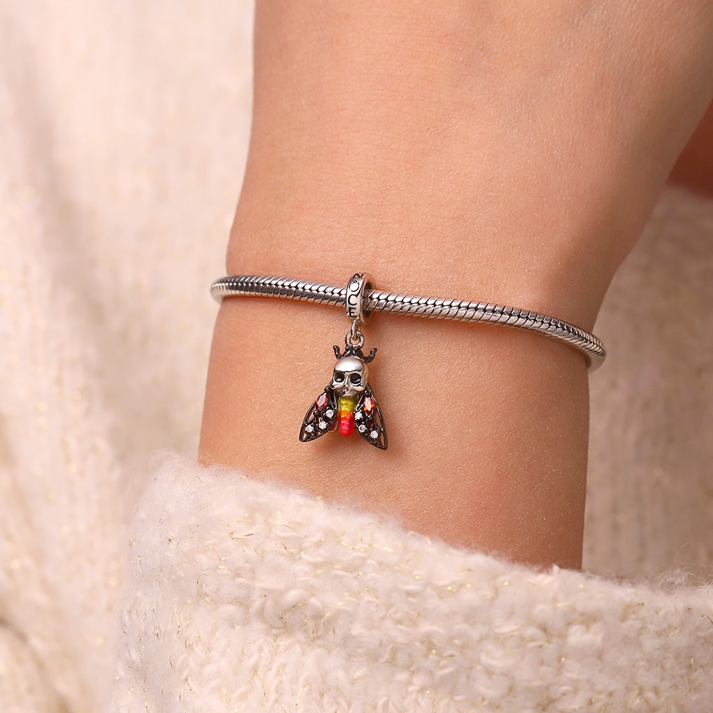 Gnoce Glow-in-the-Dark Death Head Moth Pendant Dangle Charm_7