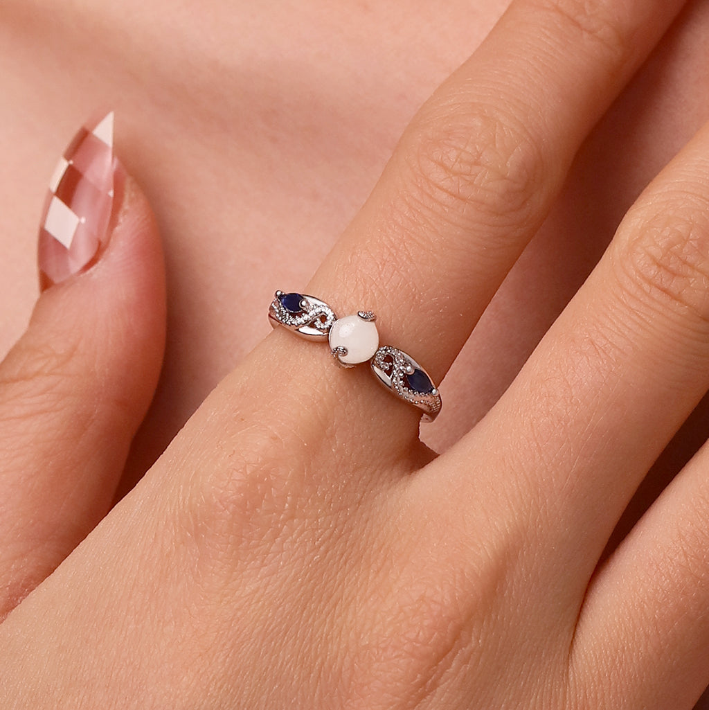 Gnoce Fantasy Ocean Octopus Tentacle Luminous Stone Ring_6