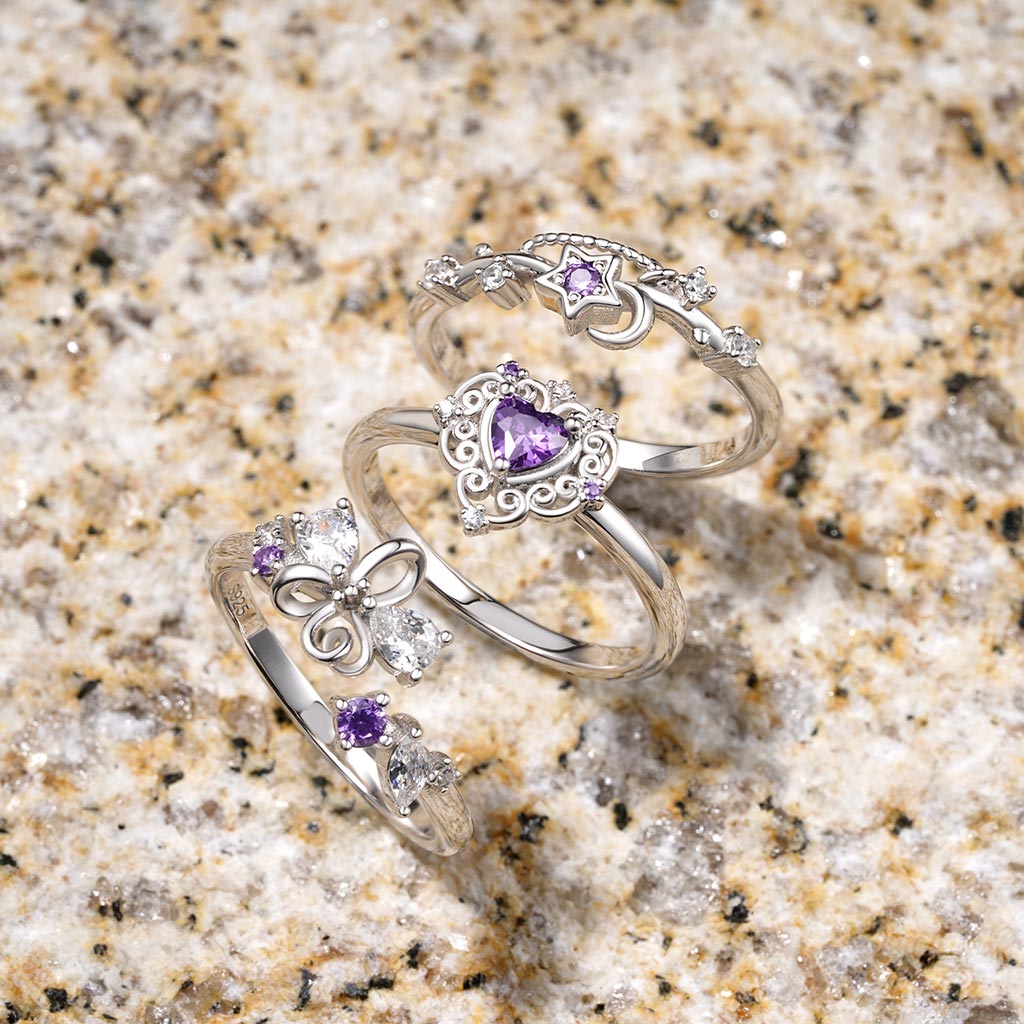 Gnoce Starry Blue Sparkling Moon Wave Ring_3