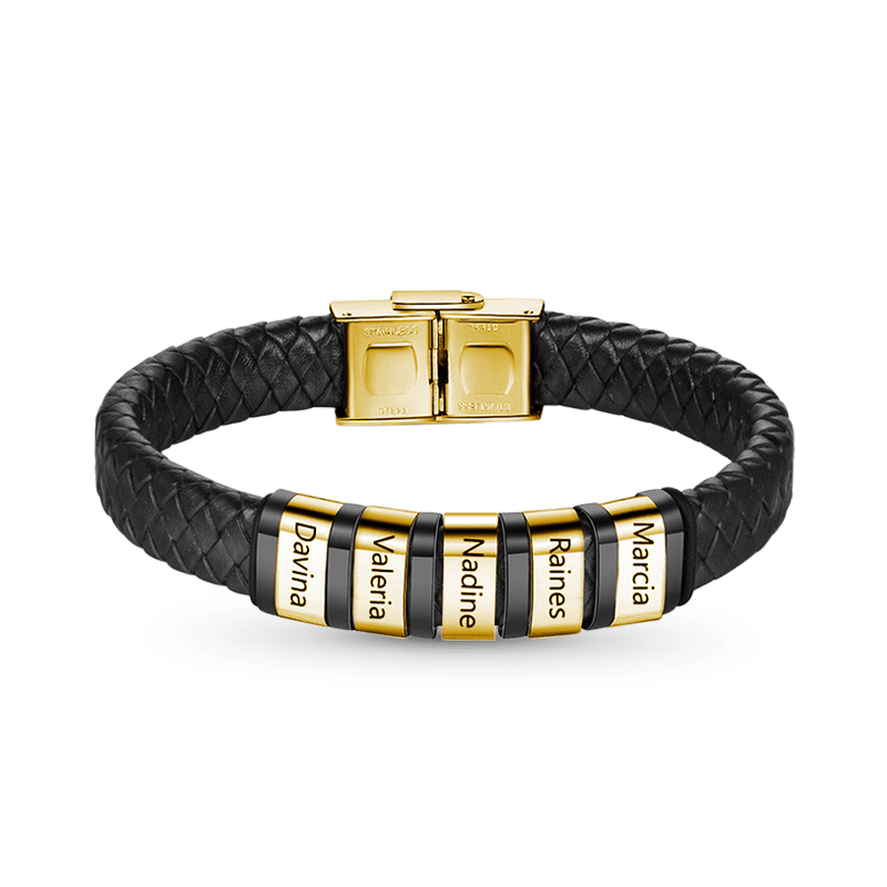 Gnoce Mens Braided Leather Bracelet with Magnetic Clasp_4