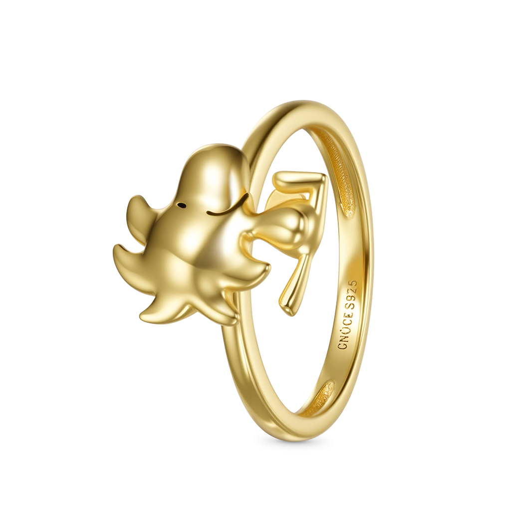 Gnoce Peanuts 18k Gold Plated Woodstock Ring_3