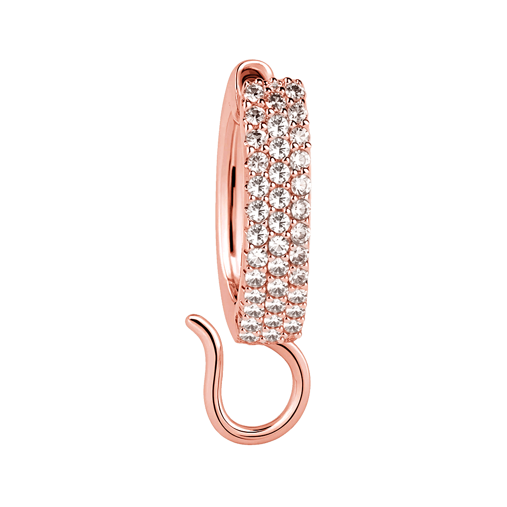 Gnoce "Make You Special" Basic Earring Lever Back Hook Hoop Sterling Silver With Cz 18k Rose Gold Plated (Exclude Pendant)_1