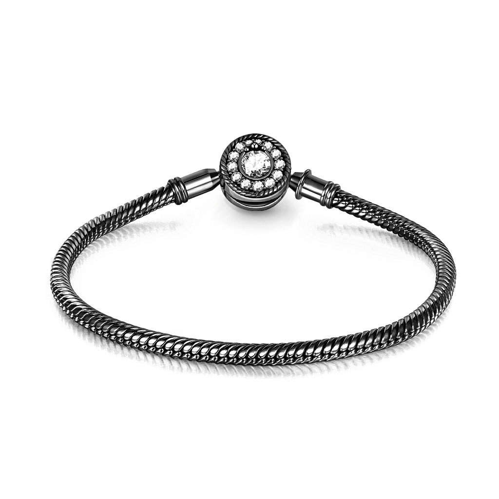 Black Plated Bracelet With Gnoce Logo S925 Silver_2