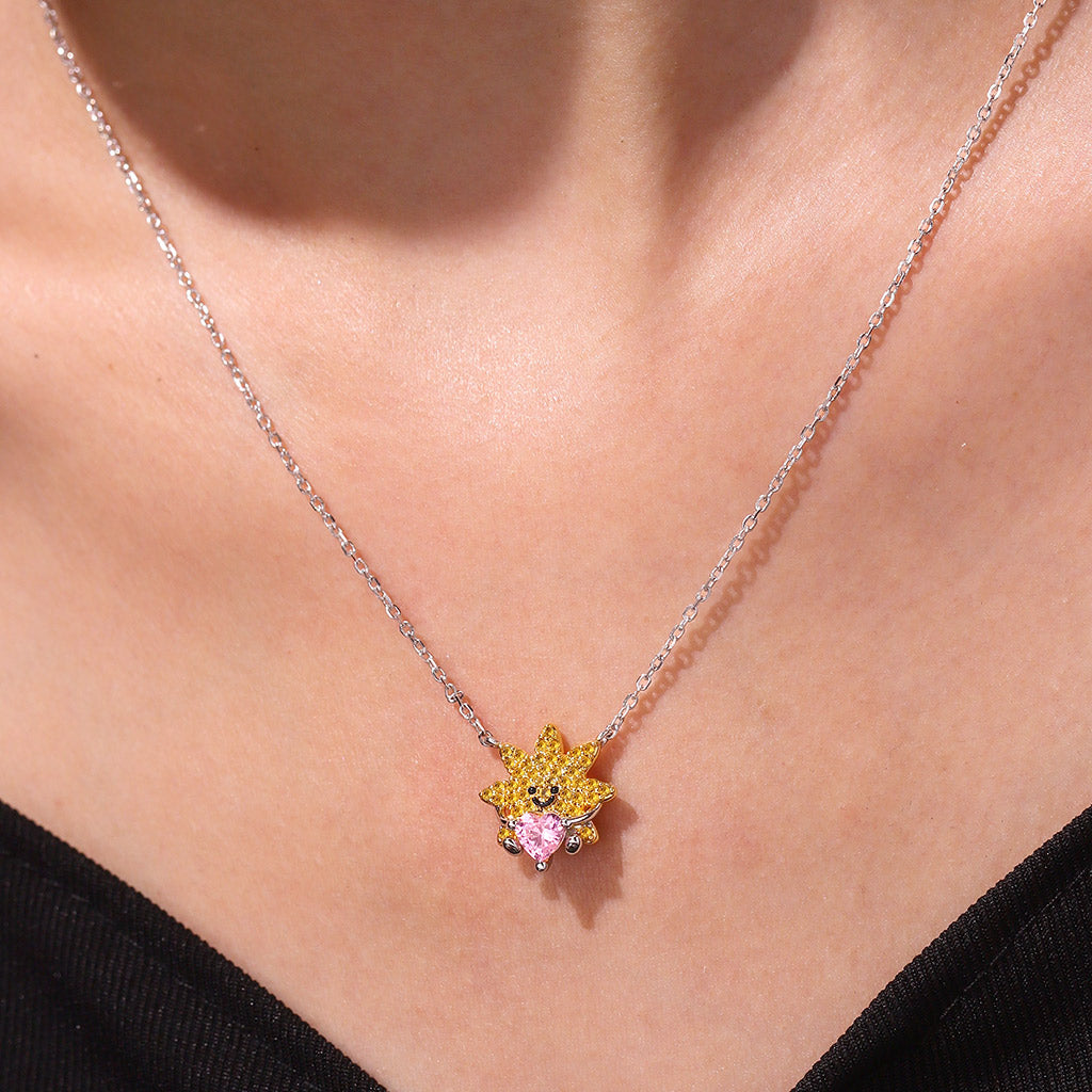 Gnoce Smiling Sun Embraces Love Diamond Necklace_5