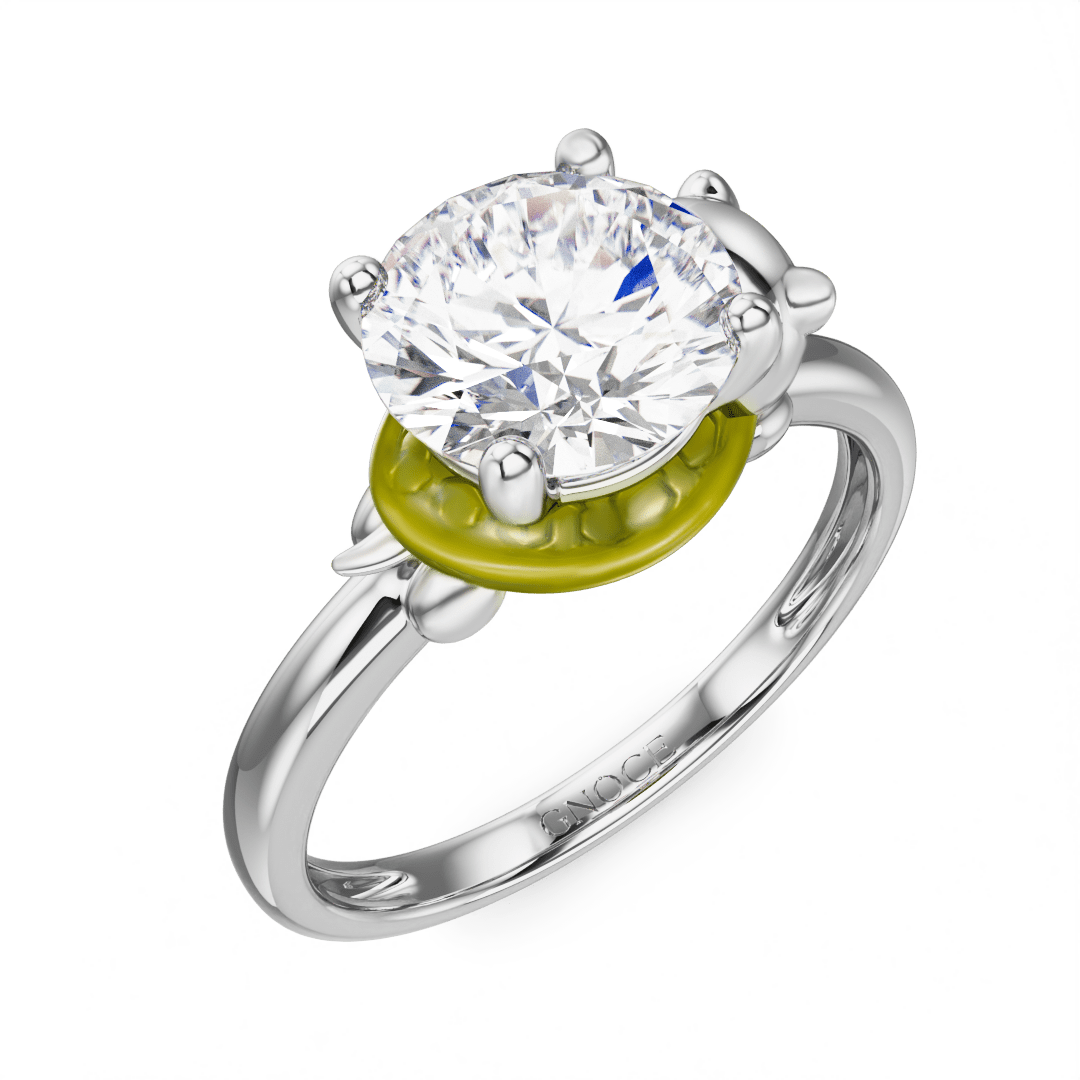 Gnoce Turtle Embraces Moissanite Round Cut Ring_3