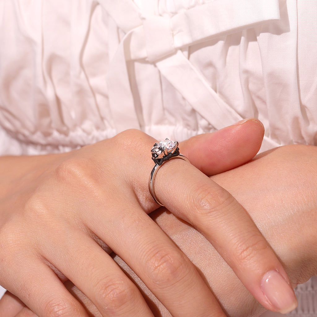 Gnoce Zag Heroez Miraculous - Cat Noir White Moissanite Ring_4