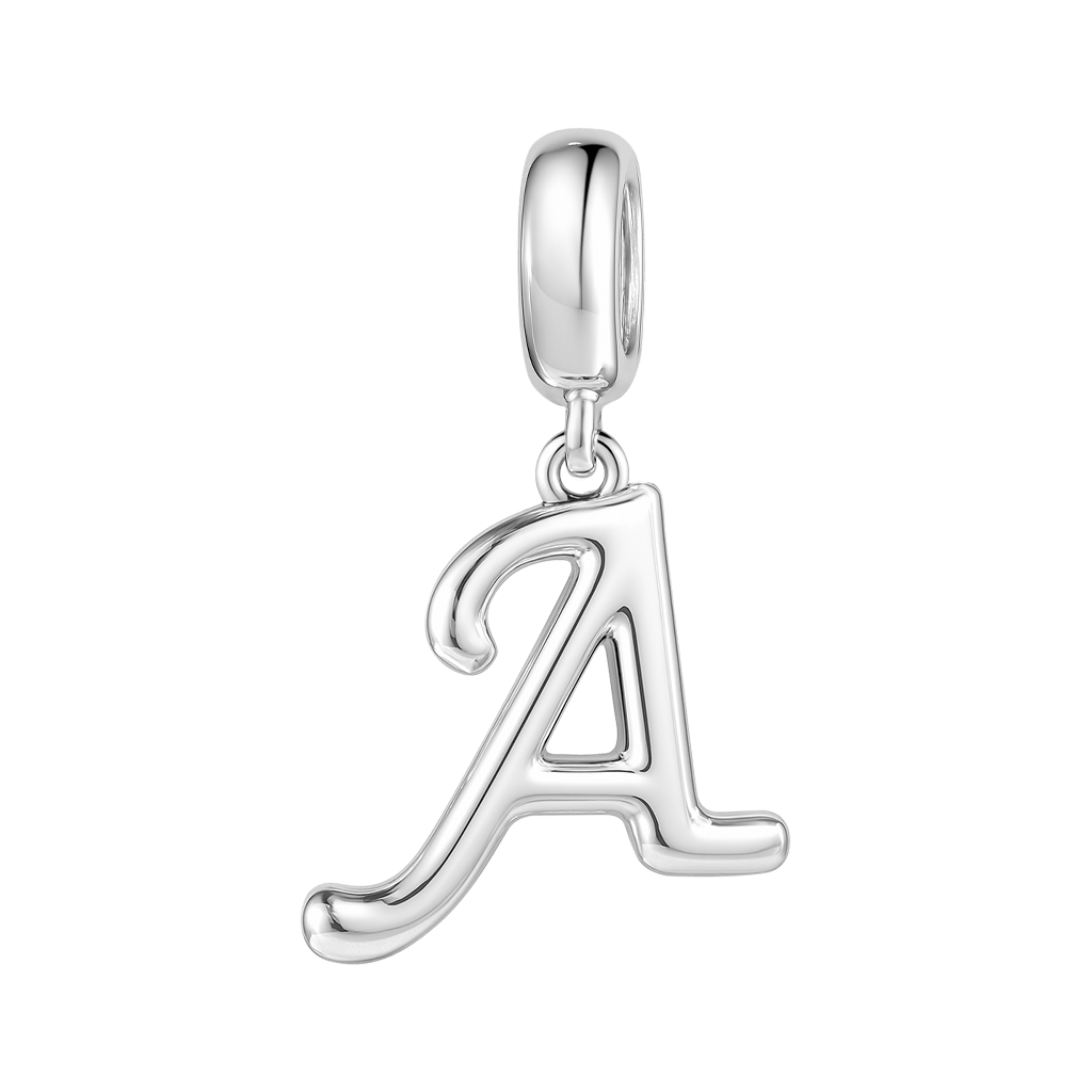 Gnoce "Destined Letter" 925 Sterling Silver Dangling Charm Bead Great for Bracelet or Necklace_1