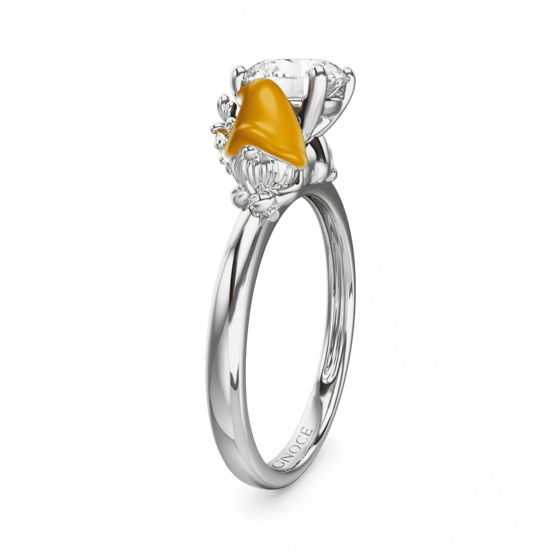 Gnoce Daisy Fairy Embraces Moissanite Round Cut Ring_4