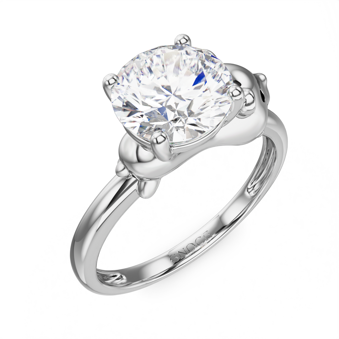 Gnoce Hamster Embraces Moissanite Round Cut Ring_3