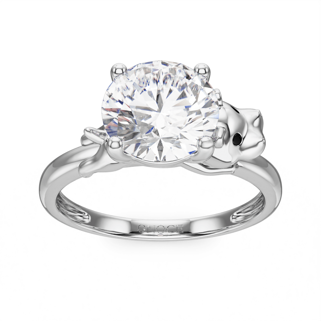 Gnoce Hippo Embraces Moissanite Round Cut Ring_2
