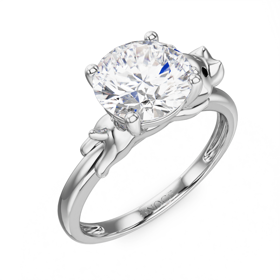 Gnoce Hippo Embraces Moissanite Round Cut Ring_3