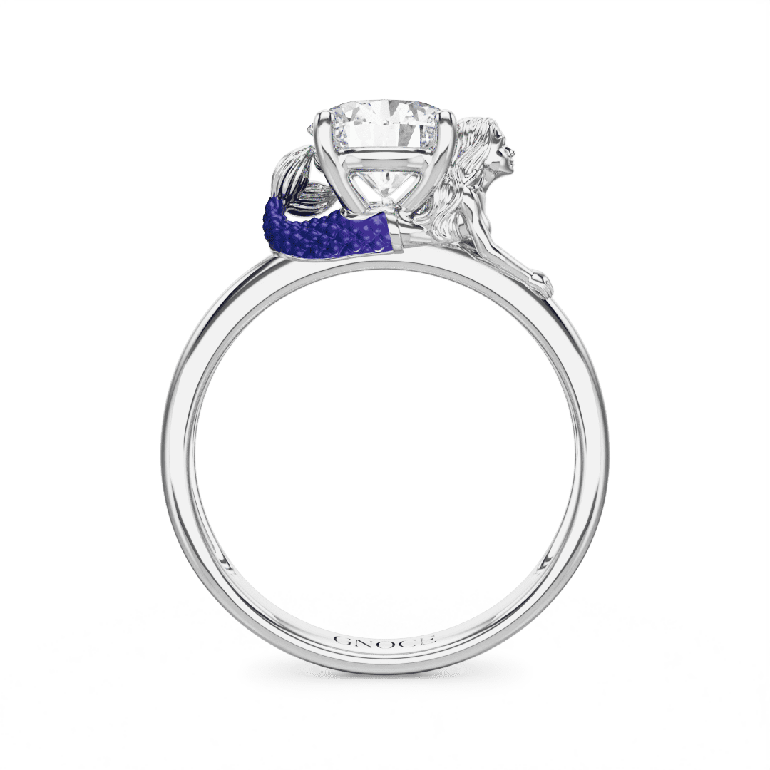 Gnoce Mermaid Embraces Moissanite Round Cut Ring_5