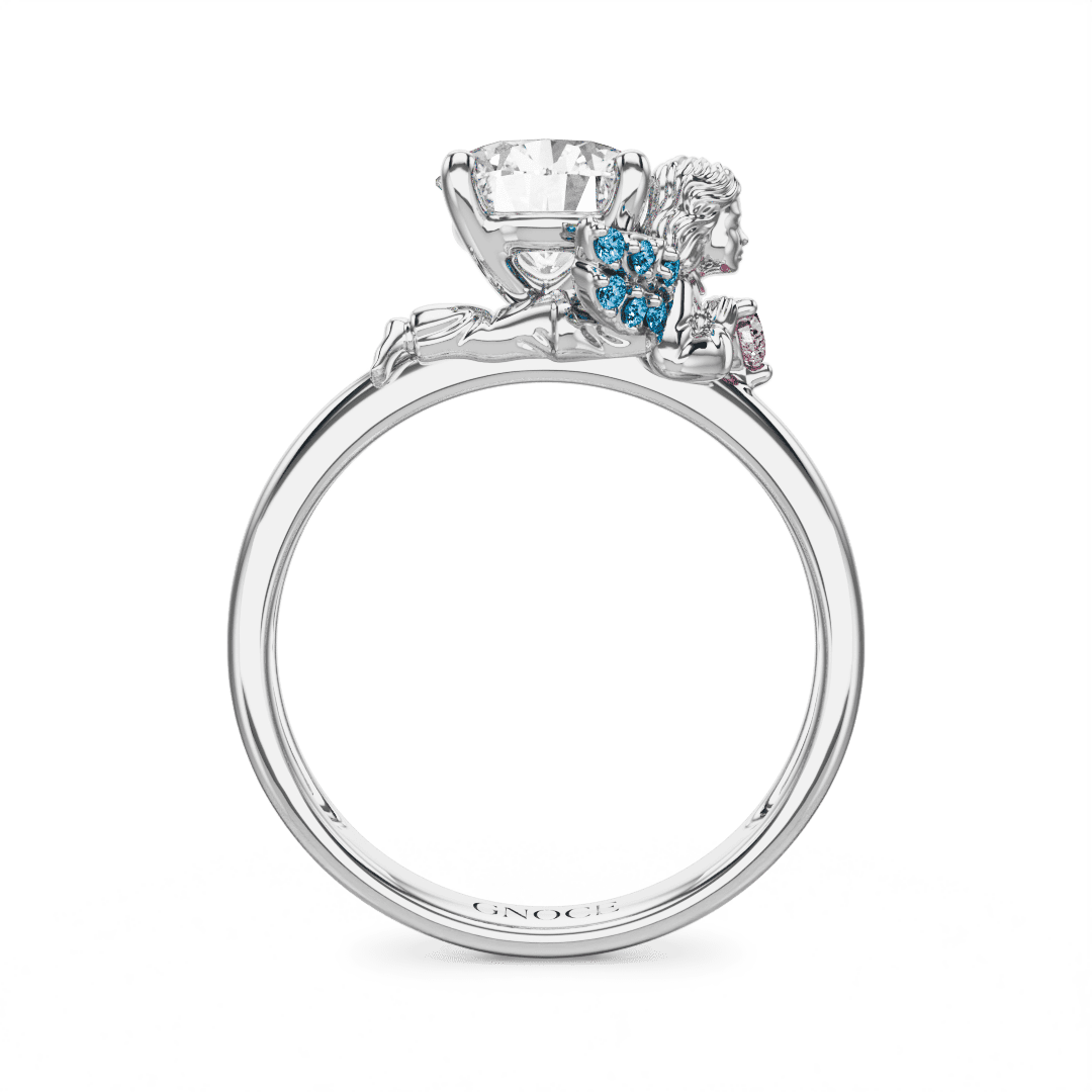Gnoce Angel Embraces Moissanite Round Cut Ring_5