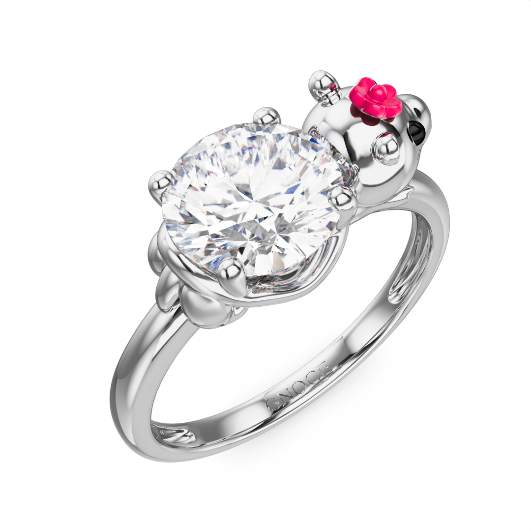 Gnoce Chillest Capybara Embraces Moissanite Round Cut Ring_3