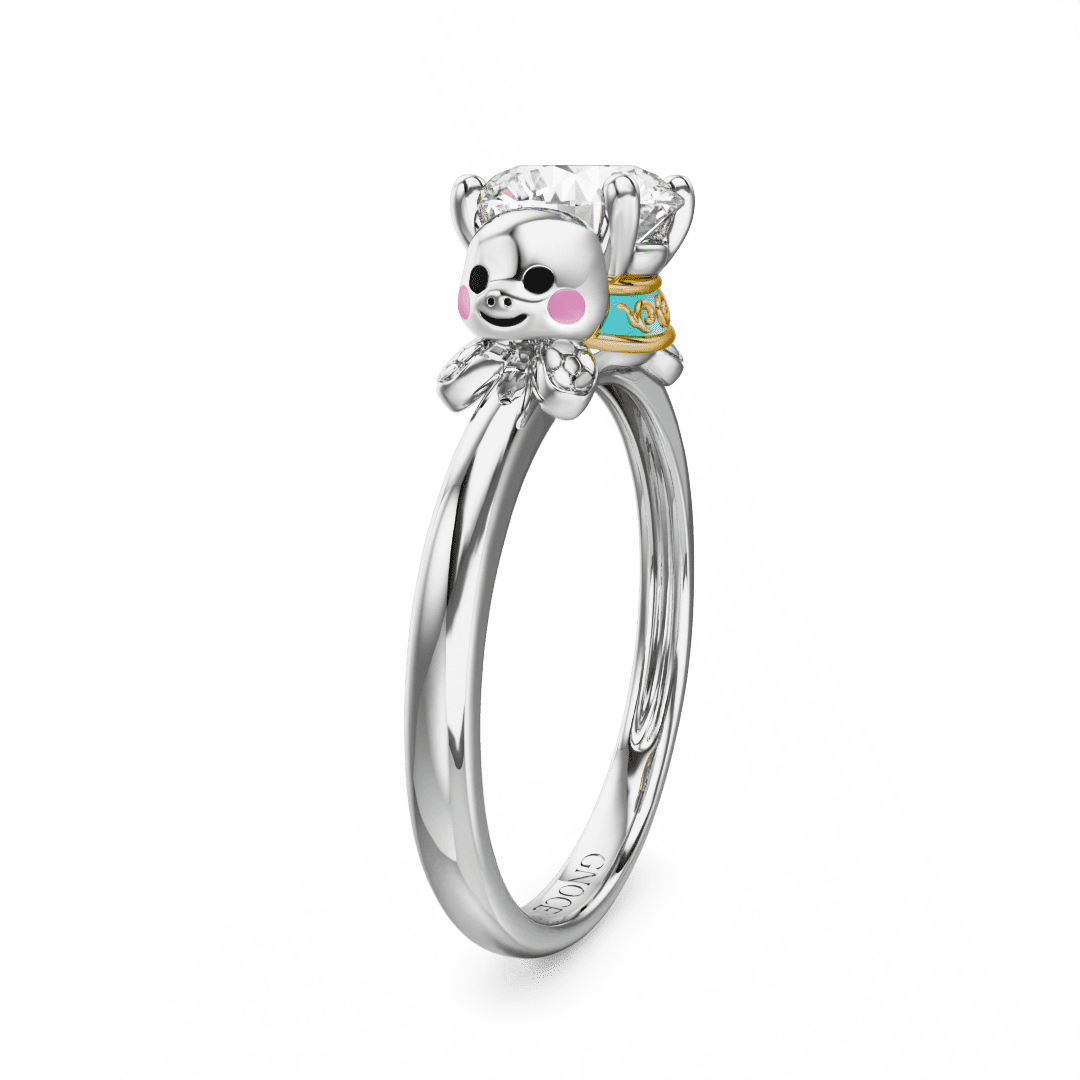 Gnoce Sea Turtles Embraces Moissanite Round Cut Ring_4