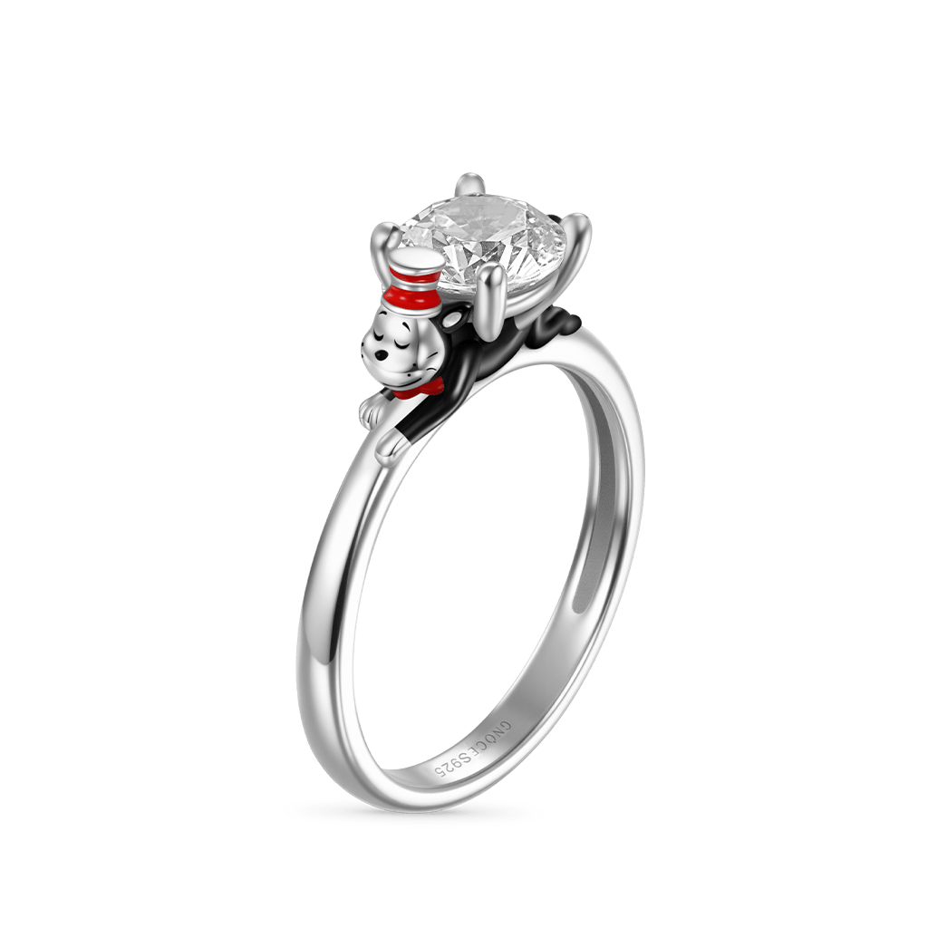 Gnoce The Cat in the Hat White Moissanite Ring_1