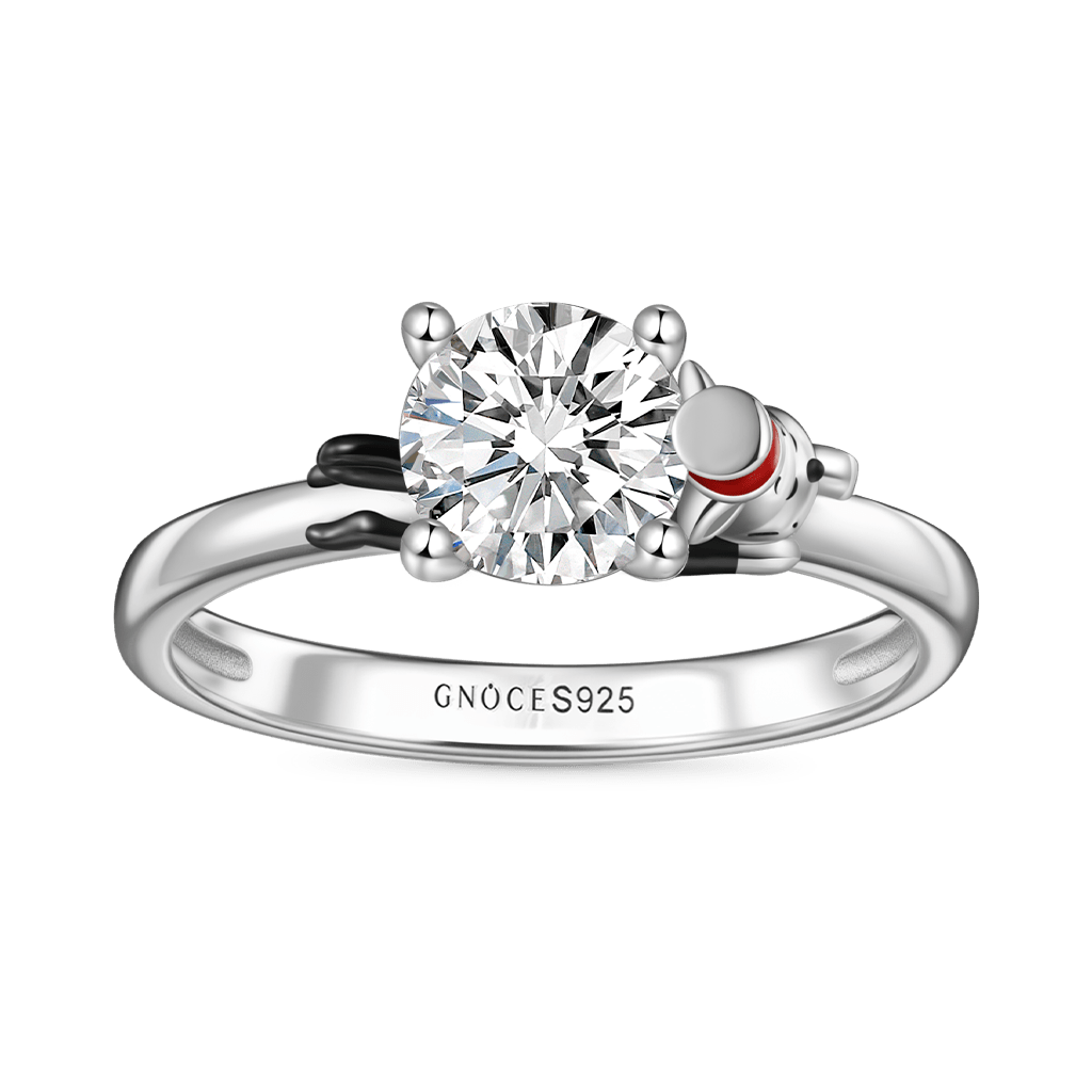 Gnoce The Cat in the Hat White Moissanite Ring_2
