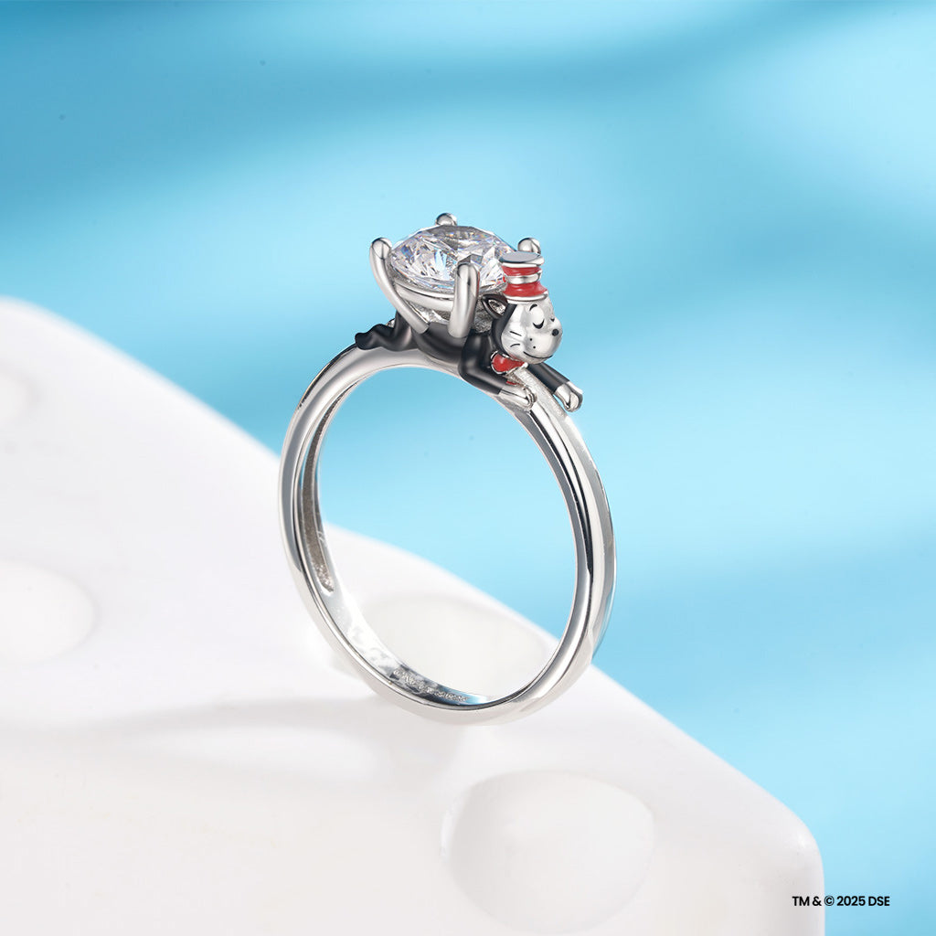 Gnoce The Cat in the Hat White Moissanite Ring_3