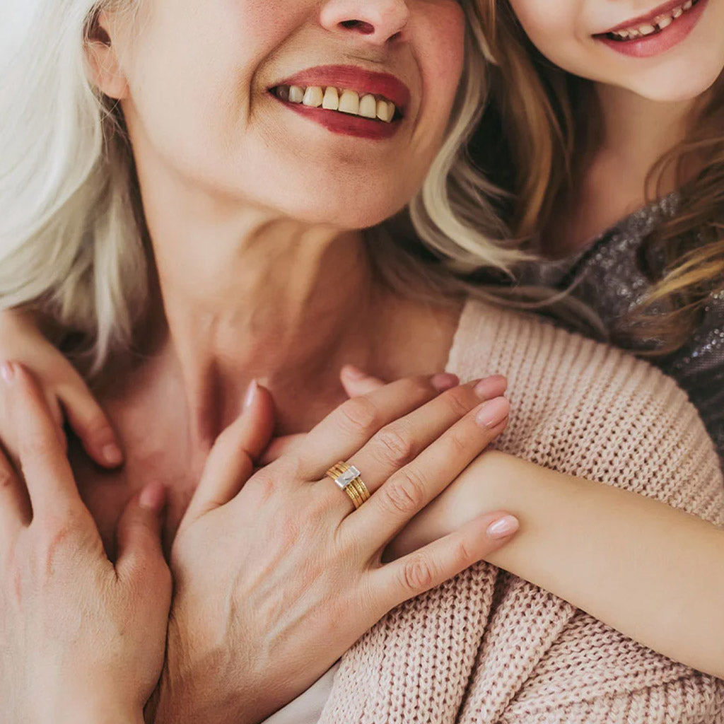 Gnoce Personalized Engraved Heart Stacking Rings_3