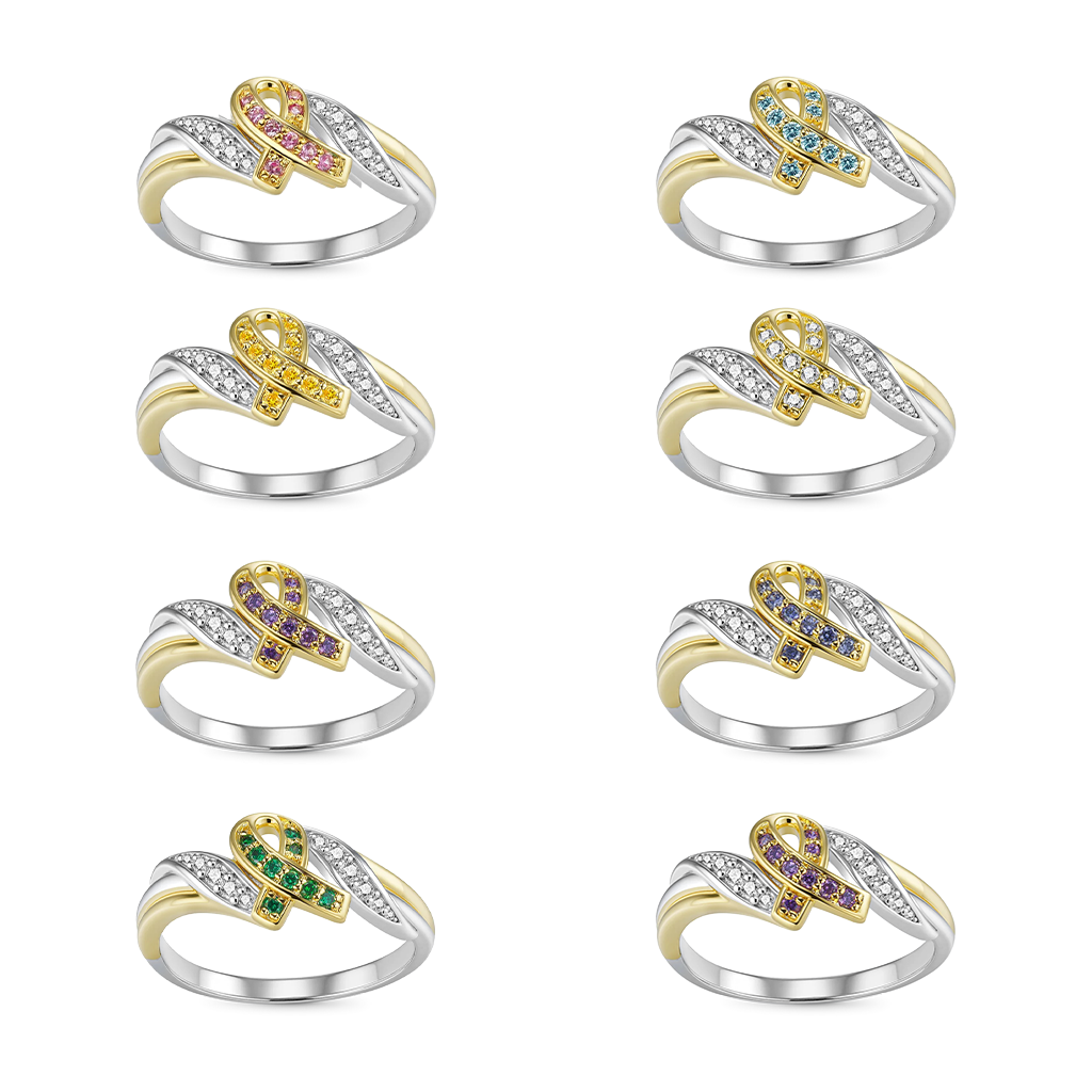 Gnoce Personalized Breast Cancer Awareness Ribbon Ring_6