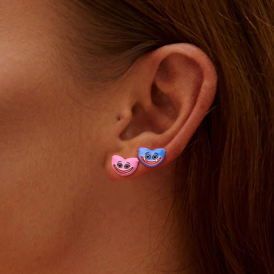 Gnoce Poppy Playtime Huggy Wuggy & Kissy Missy Stud Earrings_5