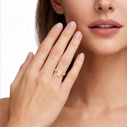 Gnoce Nature-Inspired Leaf & Vine Radiant-cut Engagement Ring_2