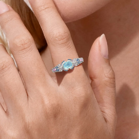 Gnoce Vintage-Inspired Multi-Blue Gemstone Ring_2