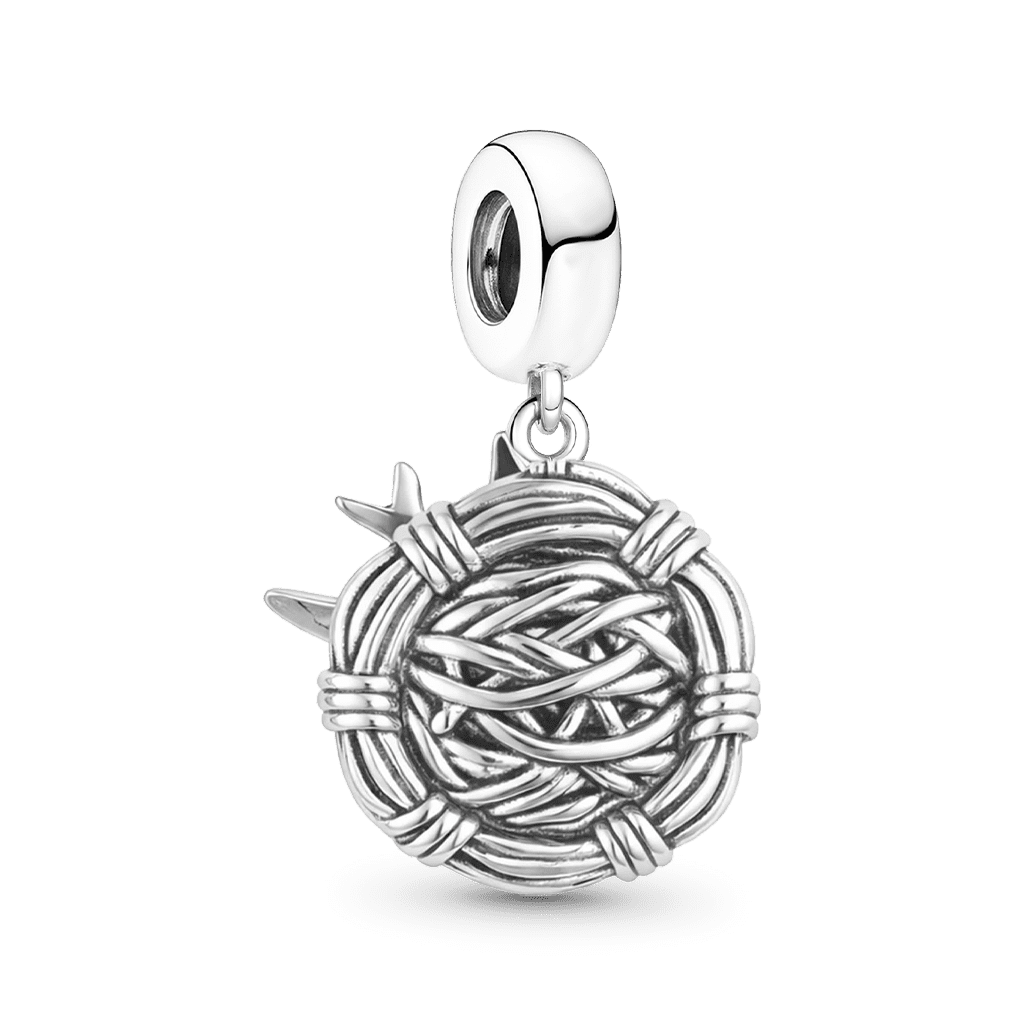 Gnoce Mother's Day Bird's Nest Engravable Pendant Dangle Charm_6