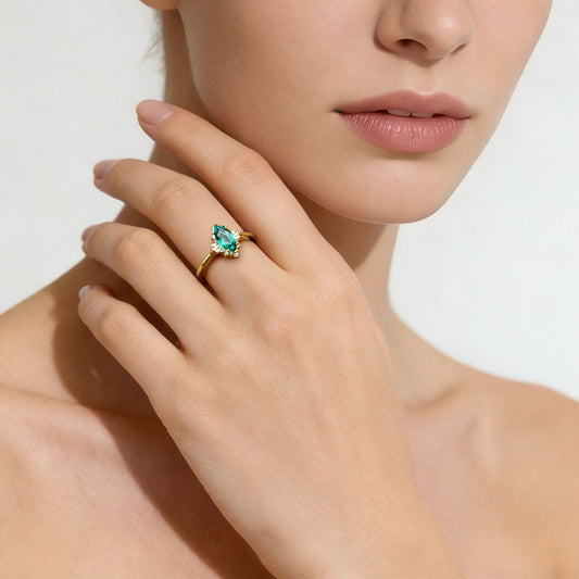 Gnoce Green Emerald Marquise-Cut Engagement Ring_2