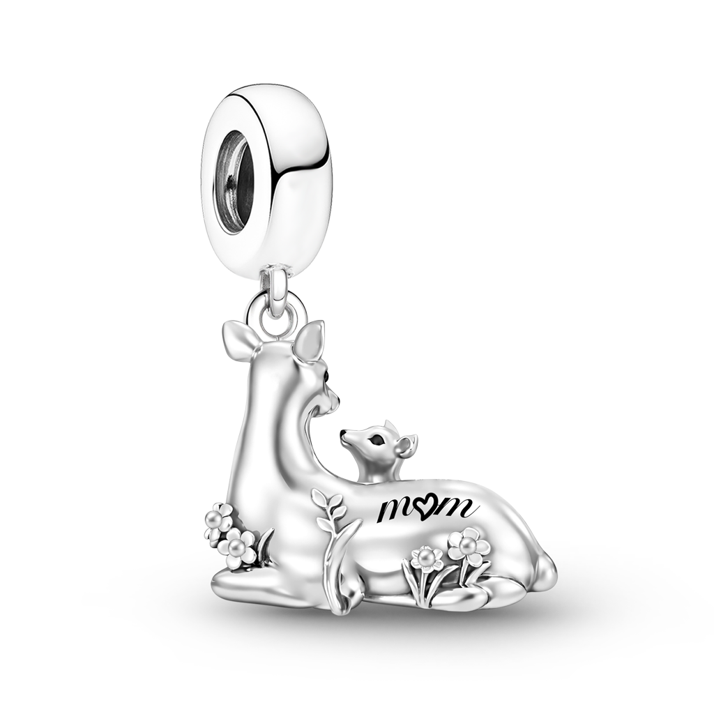 Gnoce Mother's Day Deer Mother & Daughter Pendant Dangle Charm_5