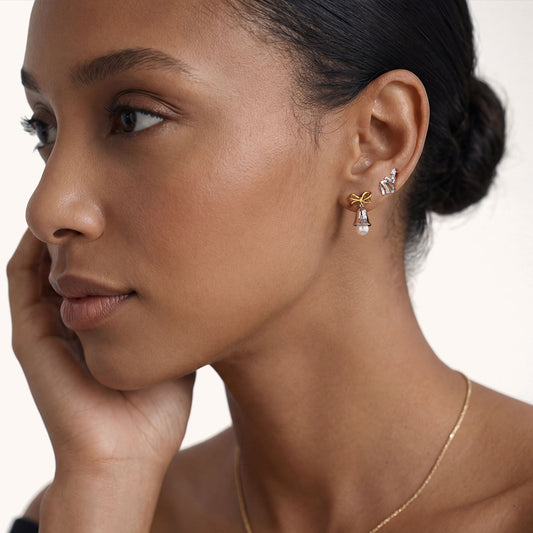 Gnoce Snowflake Bell and Christmas Tree Earring Set_2